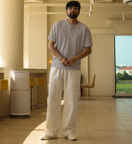 (L-5XL)<br>파라바드 Semi-wide fit linen banding pants D585