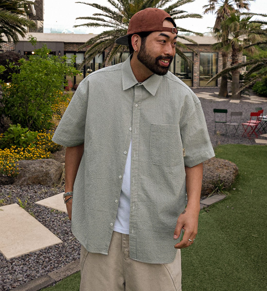 (XL-6XL)<br>하르마크 checkered short-sleeved shirt N013