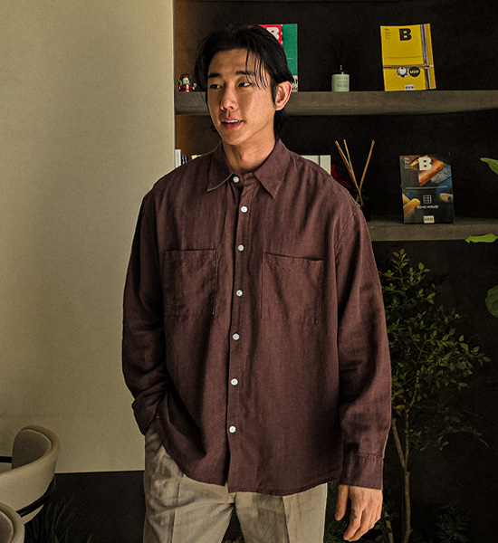 (M-6XL)<BR>로사린 a linen shirt B2516