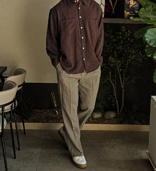 (M-6XL)<BR>로사린 a linen shirt B2516