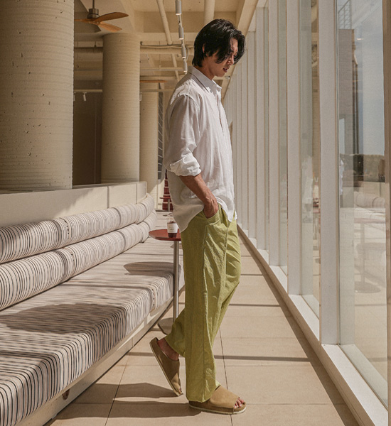 (L-5XL)<br>피아자노 a linen shirt N006