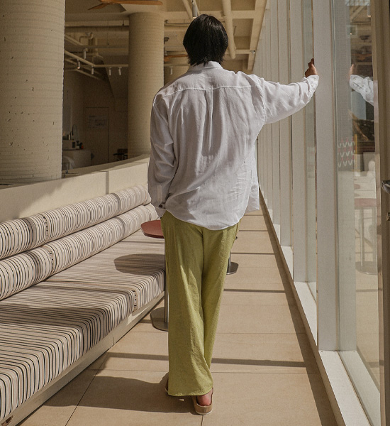 (L-5XL)<br>피아자노 a linen shirt N006