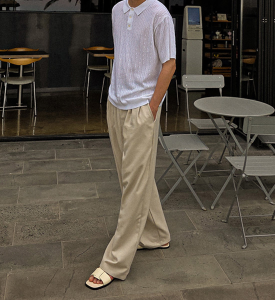 (M-4XL)<br>바랑카 wide fit Banding Slacks