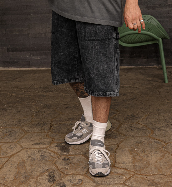 아쿠다르 Denim Cargo Banding Shorts