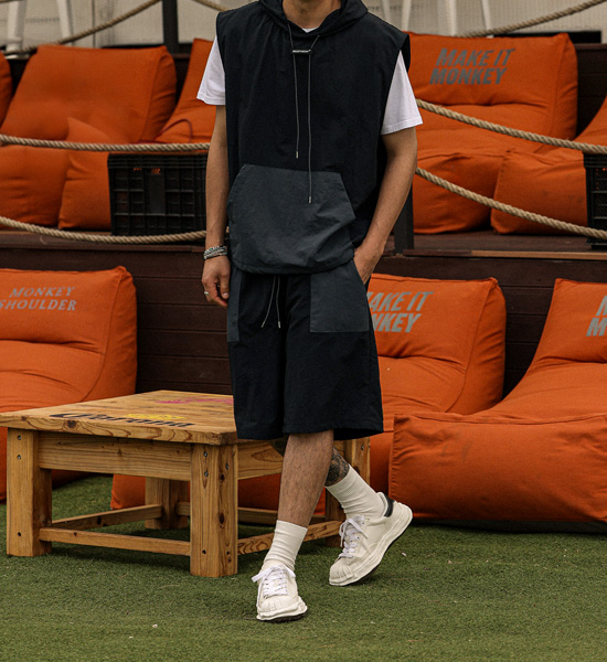 타르누어 nylon 후드나시+마탄사스 nylon Banding Shorts