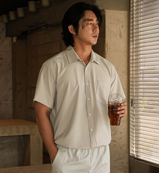 (L-5XL)<br>캐플란 Cooling spandex short-sleeved shirt