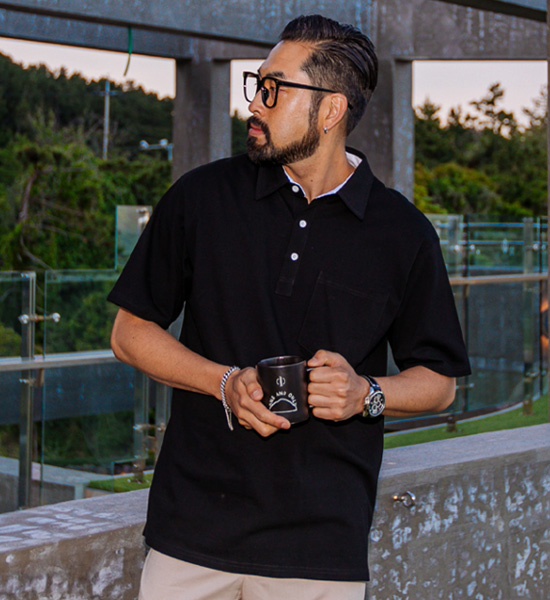 (L~5XL)<br>크로머 short-sleeved collar T-shirt