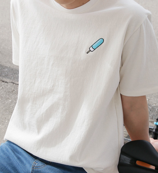 (S~6XL)<br>썸남썸녀 Ice cream Embroidery Short T shirts