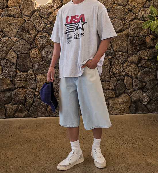 (M-3XL)<BR>린다우 Bermuda denim shorts #64