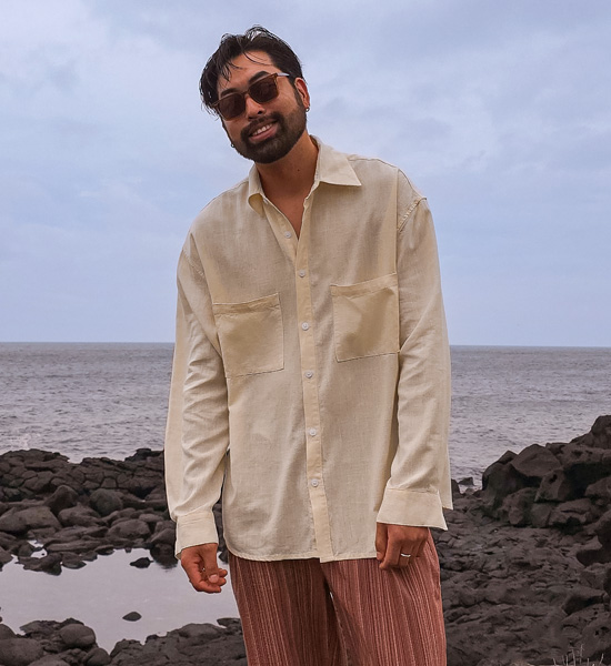(M-6XL)<BR>로사린 a linen shirt B2516