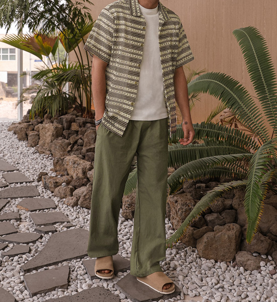 레슈노 Semi-wide fit banding pants S93