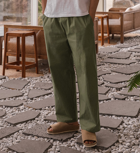 레슈노 Semi-wide fit banding pants S93