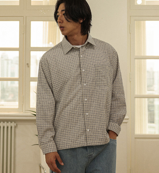 (XL-5XL)<BR>테임즈 checkered shirt