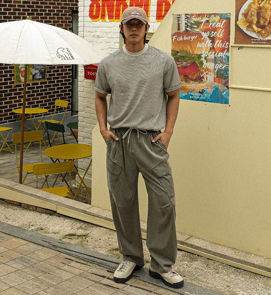 쿠루뎁 stripe Short T shirts