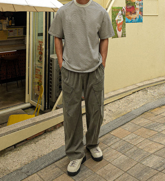 쿠루뎁 stripe Short T shirts