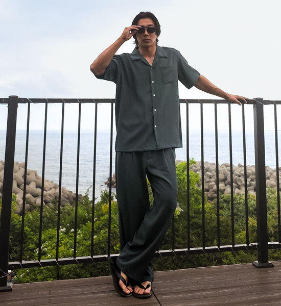 (XL-6XL)<BR>피온키 Open Collar short-sleeved shirt SET003-N