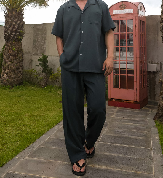 (XL-6XL)<BR>피온키 Open Collar short-sleeved shirt SET003-N