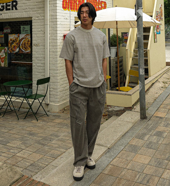 (XL-6XL)<br>카미얀 Semi-wide fit cargo-banding pants 8063