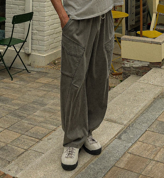 (XL-6XL)<br>카미얀 Semi-wide fit cargo-banding pants 8063