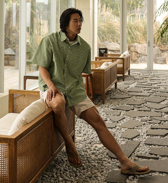(XL-6XL)<br>비트차 Stripe short-sleeved shirt N012