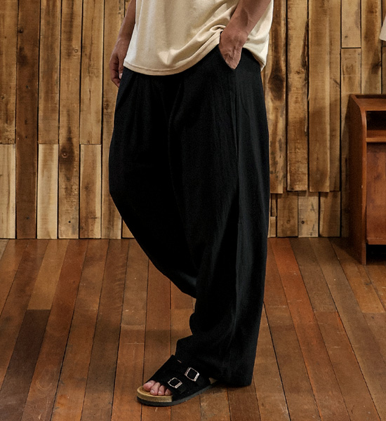 (M-4XL)<br>파슈카니 Semi-wide fit linen banding pants