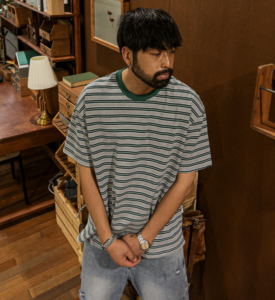 (XL-6XL)<br>브자니카 Stripe Short T shirts 1677