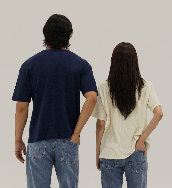 (L-5XL)<br>벨론 Henley neck Short T shirts<br><font color="#fb5ec9"><B>[1+1]</B></font>