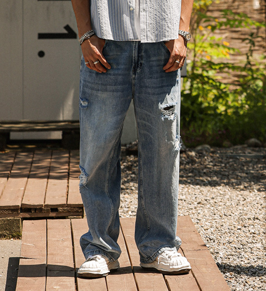 (28-40)<br>칸차스 Semi-wide fit denim pants 8931