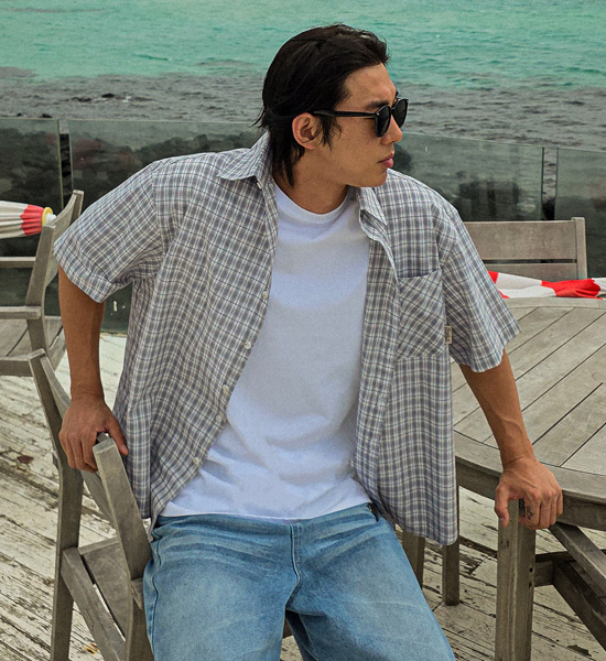 (XL-6XL)<BR>스비트 checkered short-sleeved shirt N010