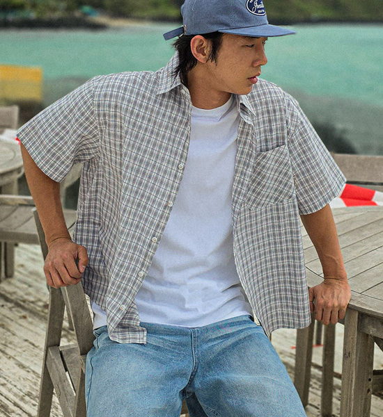 (XL-6XL)<BR>스비트 checkered short-sleeved shirt N010