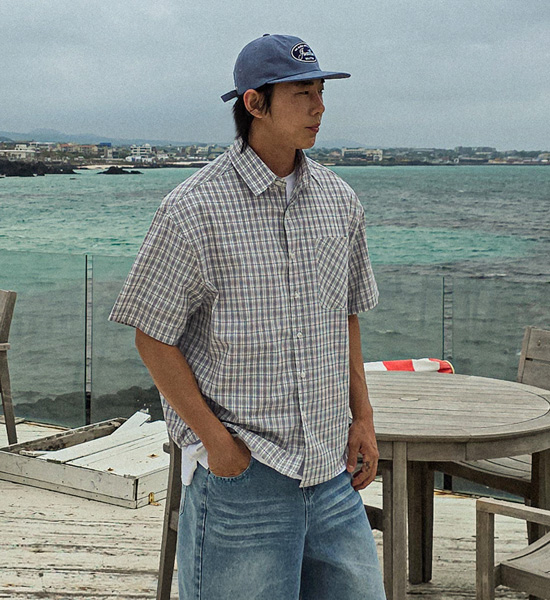 (XL-6XL)<BR>스비트 checkered short-sleeved shirt N010