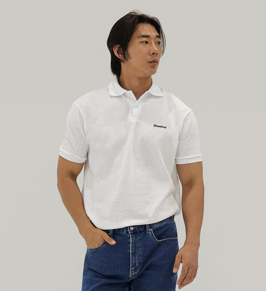 시노코사 short-sleeved collar T-shirt