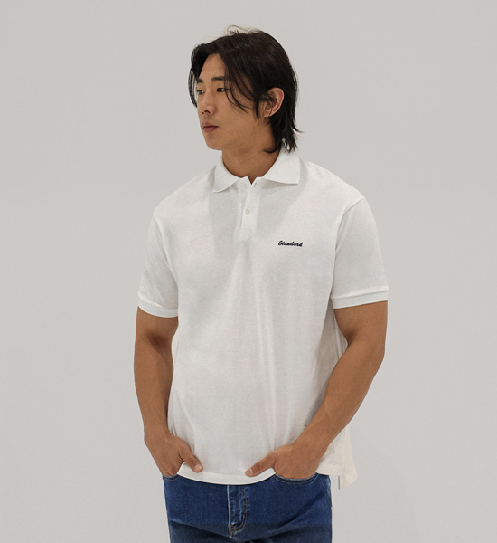 시노코사 short-sleeved collar T-shirt