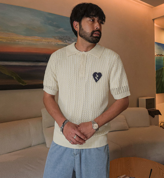 사모코프 short-sleeved collar knitwear