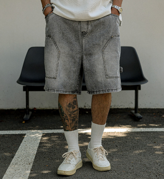 (L-6XL)<br>보르보르 denim banding shorts 40628