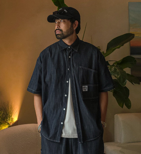 (XL-6XL)<br>스호턴 Non-wash jeans short-sleeved shirt