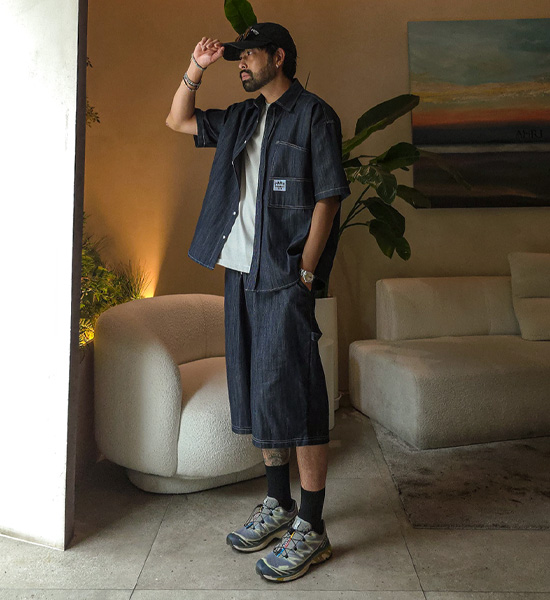 (XL-6XL)<br>스호턴 Non-wash jeans short-sleeved shirt