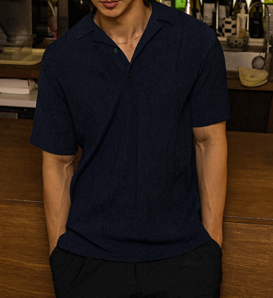 토코로아 Open Collar short-sleeved shirt