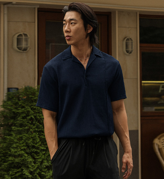 토코로아 Open Collar short-sleeved shirt