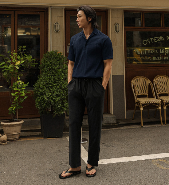 토코로아 Open Collar short-sleeved shirt