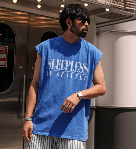 치르판 pigment Sleeveless shirts