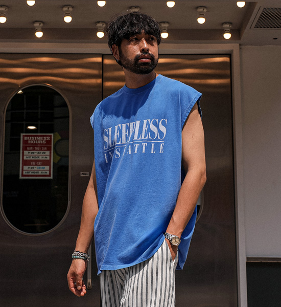 치르판 pigment Sleeveless shirts