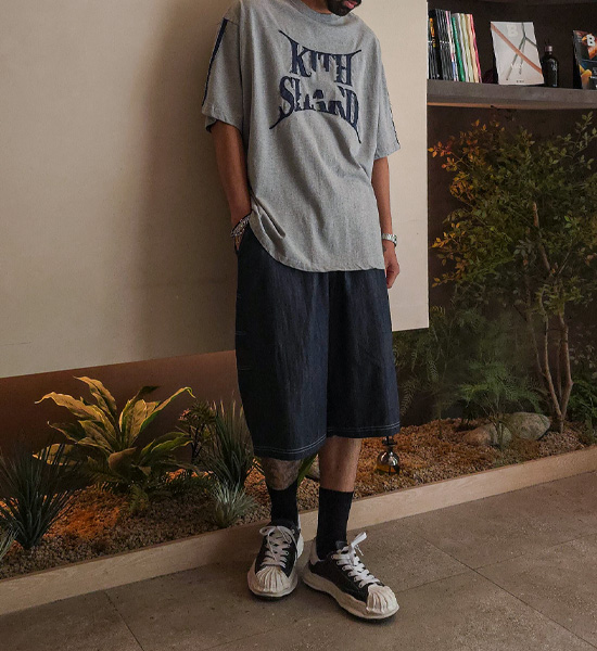 <font color="#FF0000">무료교환반품</font><br>(XL-6XL)<br>스프리몽 Non-wash jeans Bermuda Banding Shorts