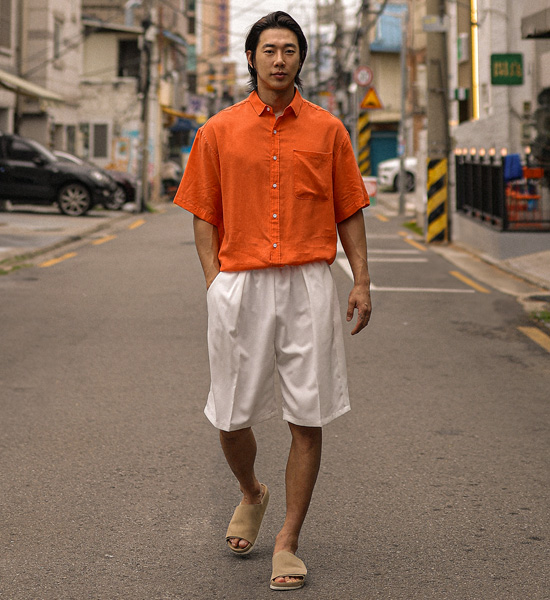 (XL-6XL)<br>모이라나 linen short-sleeved shirt N015