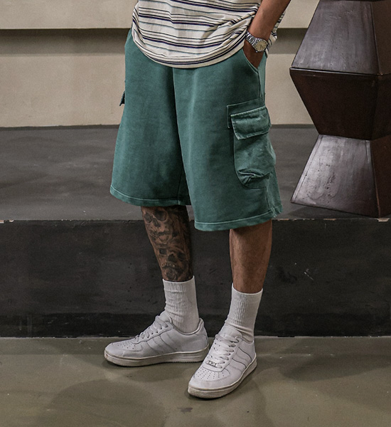 (XL-6XL)<BR>비스트로 pigment cargo banding shorts