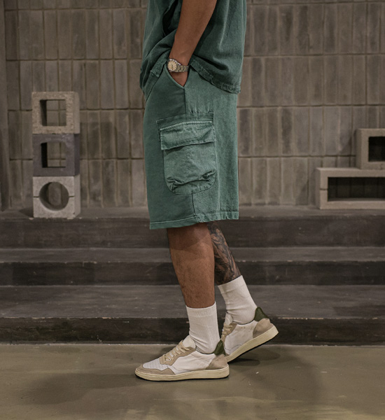 (XL-6XL)<BR>비스트로 pigment cargo banding shorts