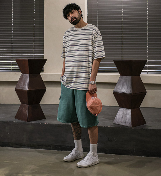 (XL-6XL)<BR>비스트로 pigment cargo banding shorts