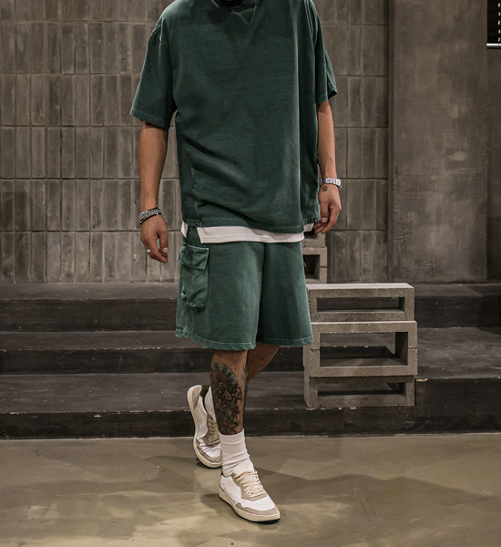 (XL-6XL)<BR>비스트로 pigment cargo banding shorts