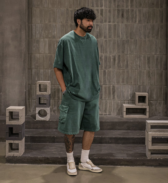 (XL-6XL)<BR>비스트로 pigment cargo banding shorts