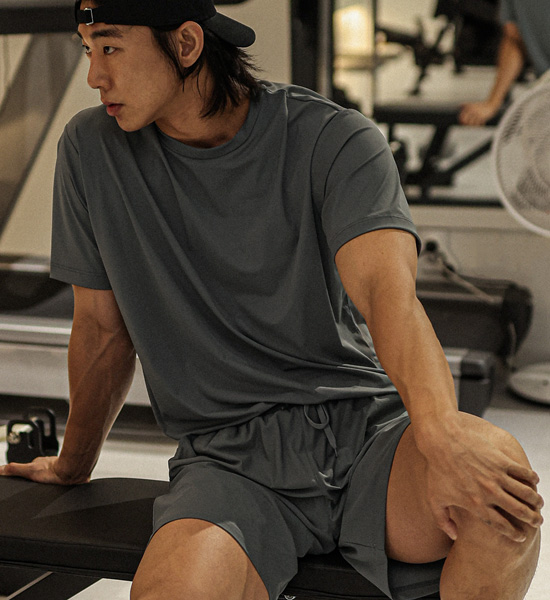 (L-6XL)<BR>알파샤 Cooling Short T shirts<br><font color="#072c81"><B>[ W.DNA ]</B></font><br><font color="#098a09"><B>Select length (Basic,Long+3cm)</B></font>